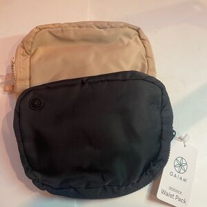 GAIAM ‘sidekick’ waist pack belt pack in rose/soft pink or black NWT